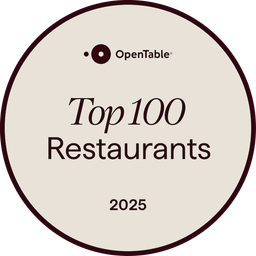 OpenTable Top 100 Restaurants 2025 award winner